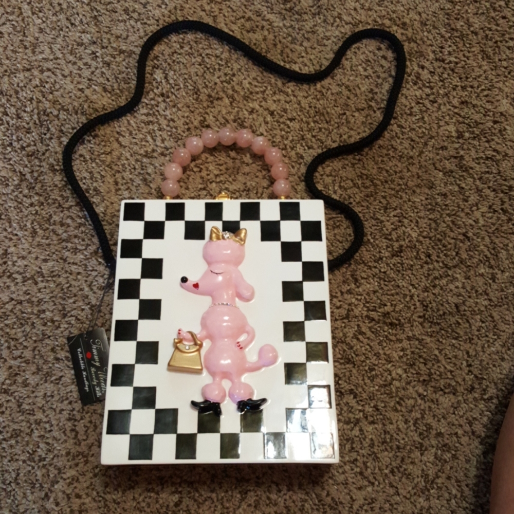 Timmy Woods "Timmy" pink poodle purse